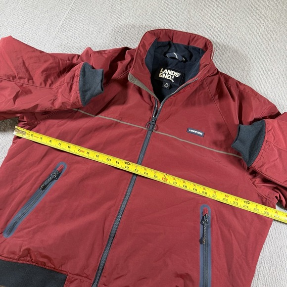 Lands‎ End Mens Nylon Fleece Jacket Size XL Burgundy Outdoors - Picture 9 of 9